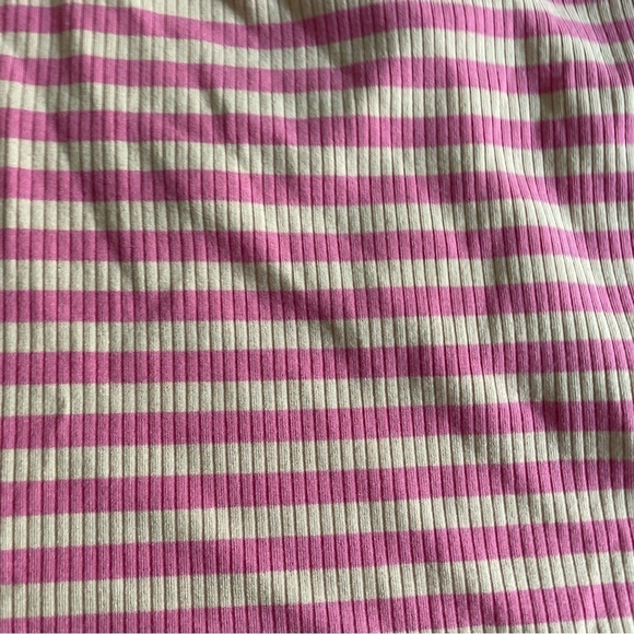 AFRM pink striped ribbed saddle one shoulder crop top - Picture 7 of 8